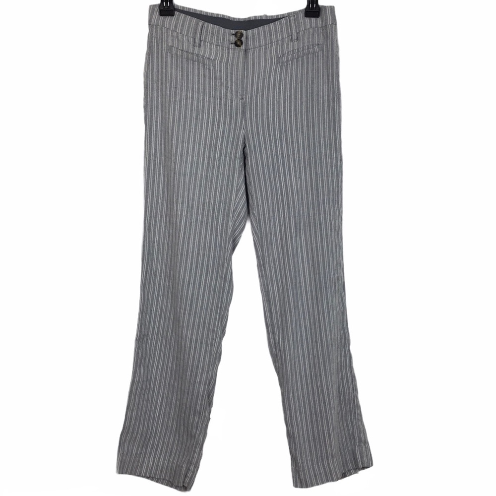 J. Jill Linen Stretch Stripped Pants size 2